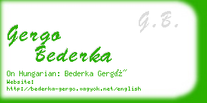 gergo bederka business card